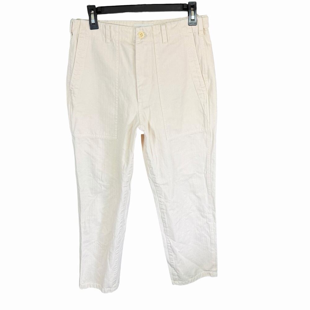 Alex Mill Neil Utility Pants Womens 8 Cream Minimalist Coastal European Preppy